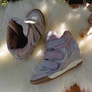 Ash Hi-Tops Wedge Sneakers in Pastel Lavender, Grey and Pink